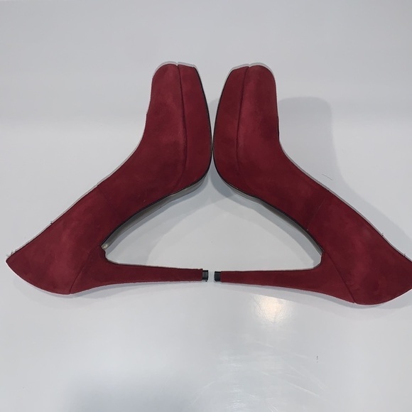 Stuart Weitzman Burgundy Red Suede Platform heels size 8M - Picture 8 of 16
